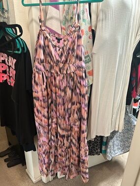 torrid Pink purple and Black Printed Maxi Dress
